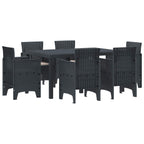 vidaXL Garten Essgruppe 7 pcs Anthrazit Polt Rattan