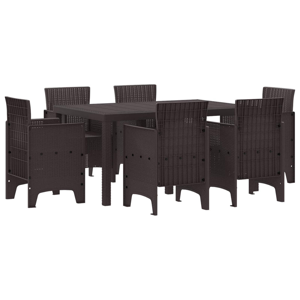vidaXL Garten Essgruppe 7 pcs Anthrazit Polt Rattan
