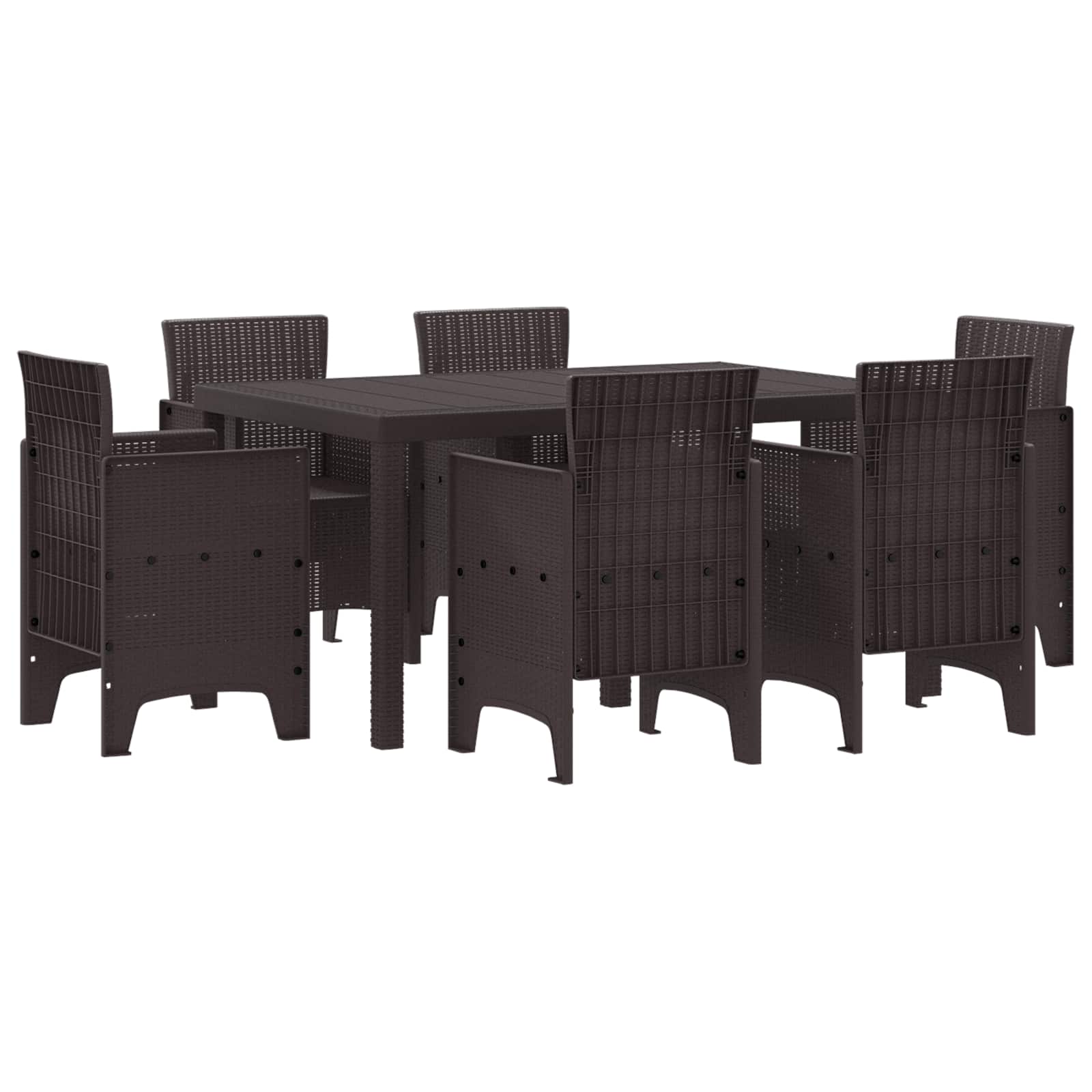 vidaXL Garten Essgruppe 7 pcs Anthrazit Polt Rattan