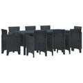 vidaXL Garten Essgruppe 9 pcs Anthrazit Polypropylen
