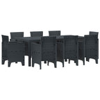 vidaXL Garten Essgruppe 9 pcs Anthrazit Polypropylen