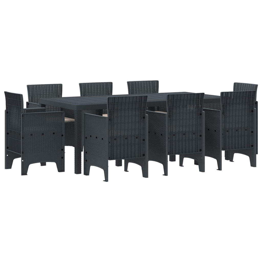 vidaXL Garten Essgruppe 9 pcs Anthrazit Polypropylen