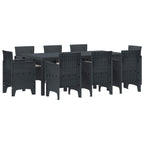 vidaXL Garten Essgruppe 9 pcs Anthrazit Polypropylen