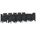 vidaXL Garten Essgruppe 13 pcs Anthrazit Kunststoff-Rattan