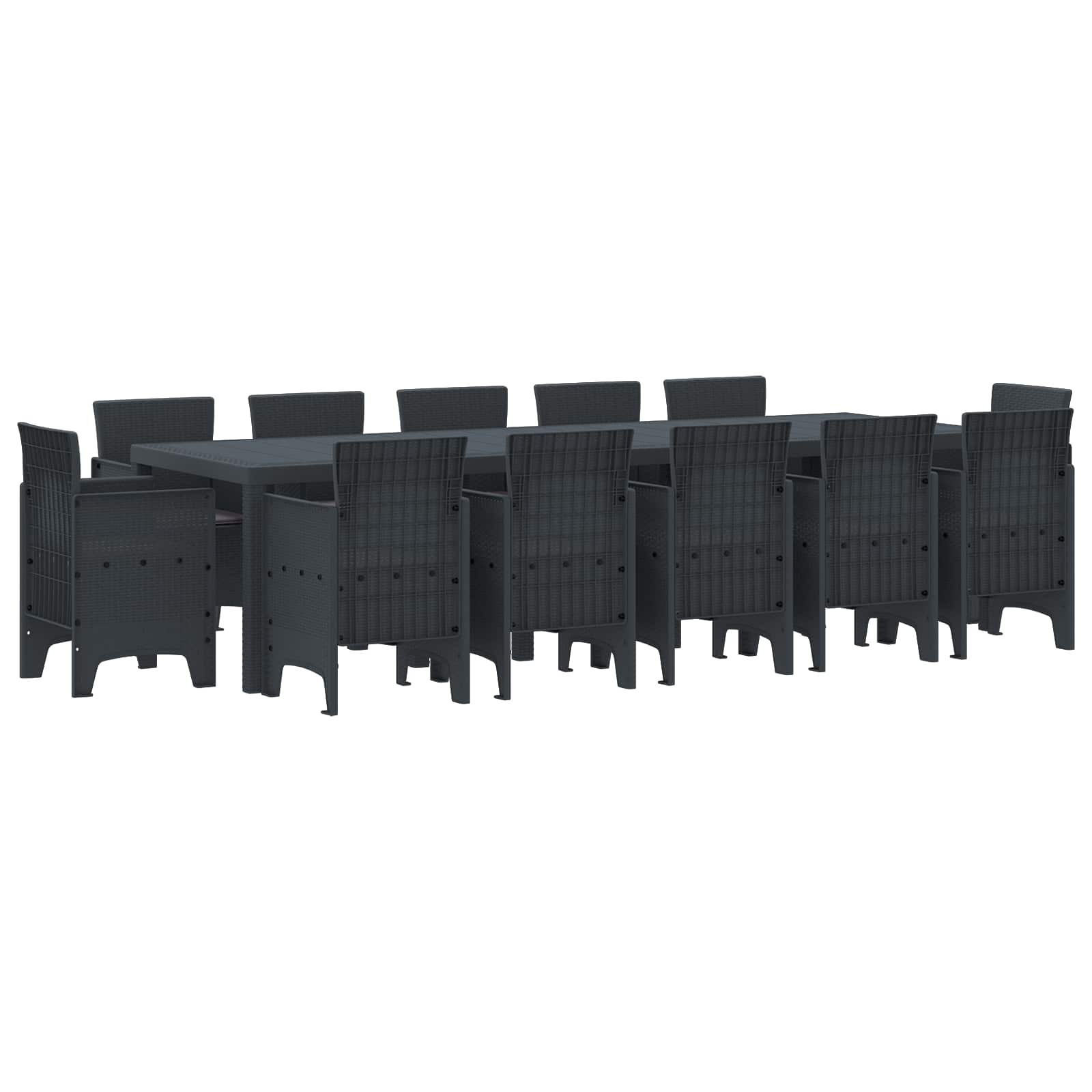 vidaXL Garten Essgruppe mit Kissen 13 pcs Anthrazit Kunststoff