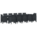 vidaXL Garten Essgruppe mit Kissen 13 pcs Anthrazit Polyrattan