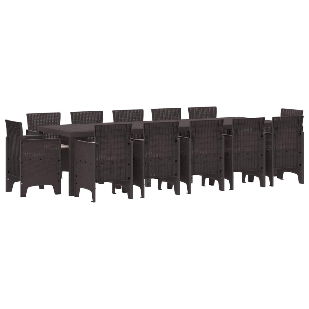vidaXL Garten Essgruppe mit Kissen 13 pcs Braun und Taupe Poly Rattan
