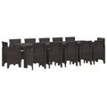 vidaXL Garten Essgruppe mit Kissen 13 pcs Braun und Taupe Poly Rattan