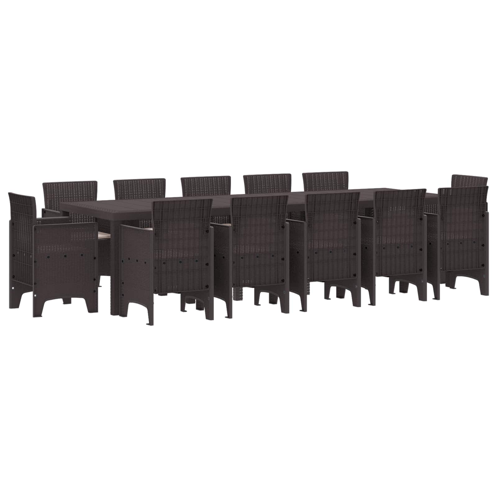 vidaXL Garten Essgruppe mit Kissen 13 pcs Braun und Taupe Poly Rattan