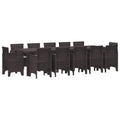 vidaXL Garten Essgruppe 13 pcs Braun und Hellgrau Rattan und Kissen