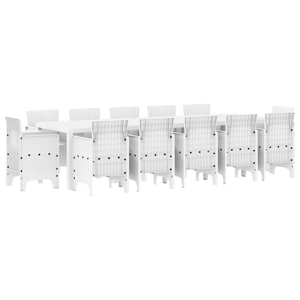 vidaXL Garten Essgruppe 13 pcs Braun Poly Rattan