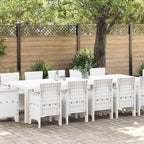 vidaXL Garten Essgruppe 13 pcs Weiß Poly Rattan und Baumwolle