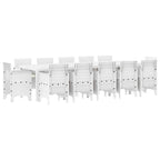 vidaXL Garten Essgruppe 13 pcs Weiß Poly Rattan und Baumwolle
