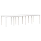 vidaXL Garten Essgruppe 13 pcs Weiß Poly Rattan und Baumwolle