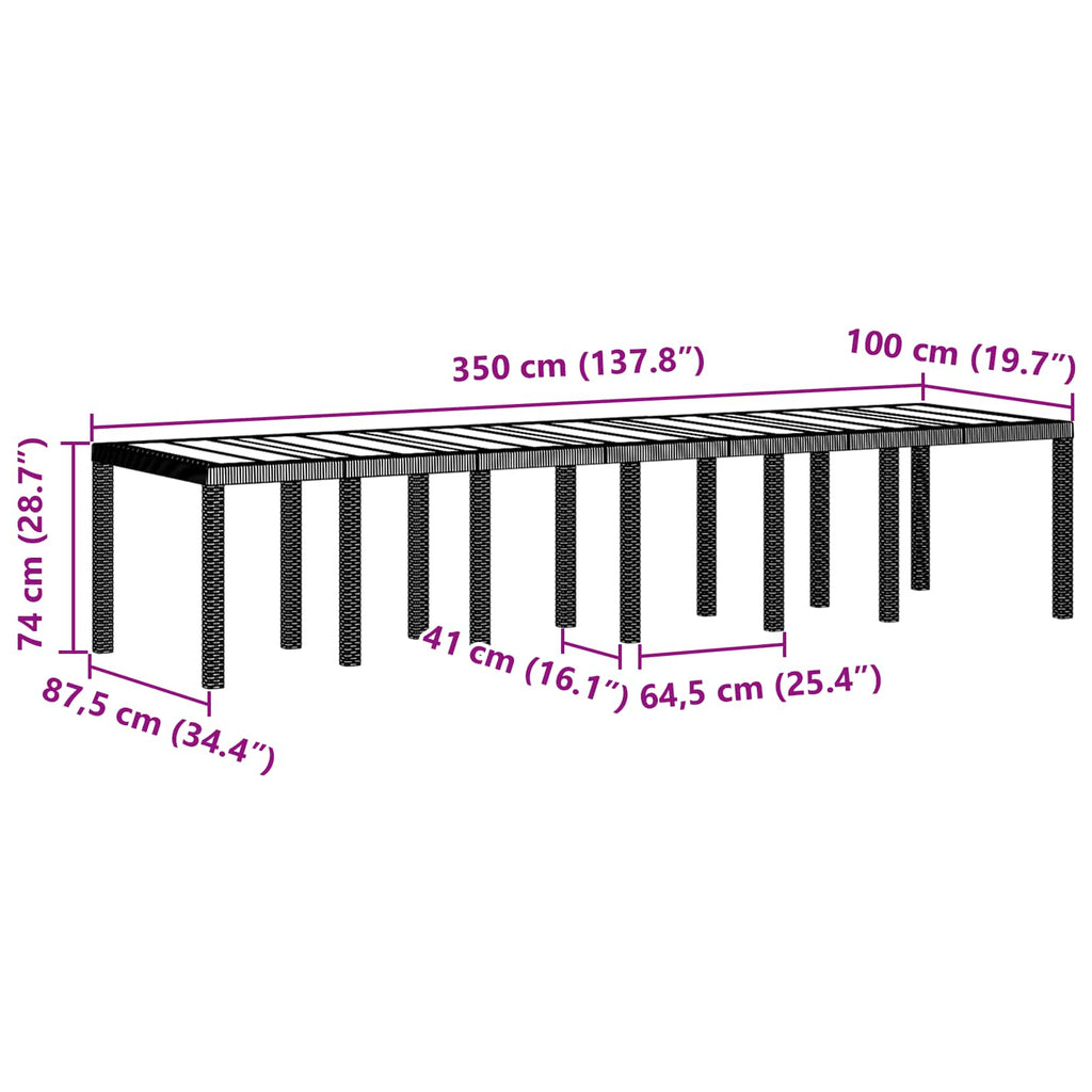 vidaXL Garten Essgruppe 15 pcs Anthrazit Polt Rattan