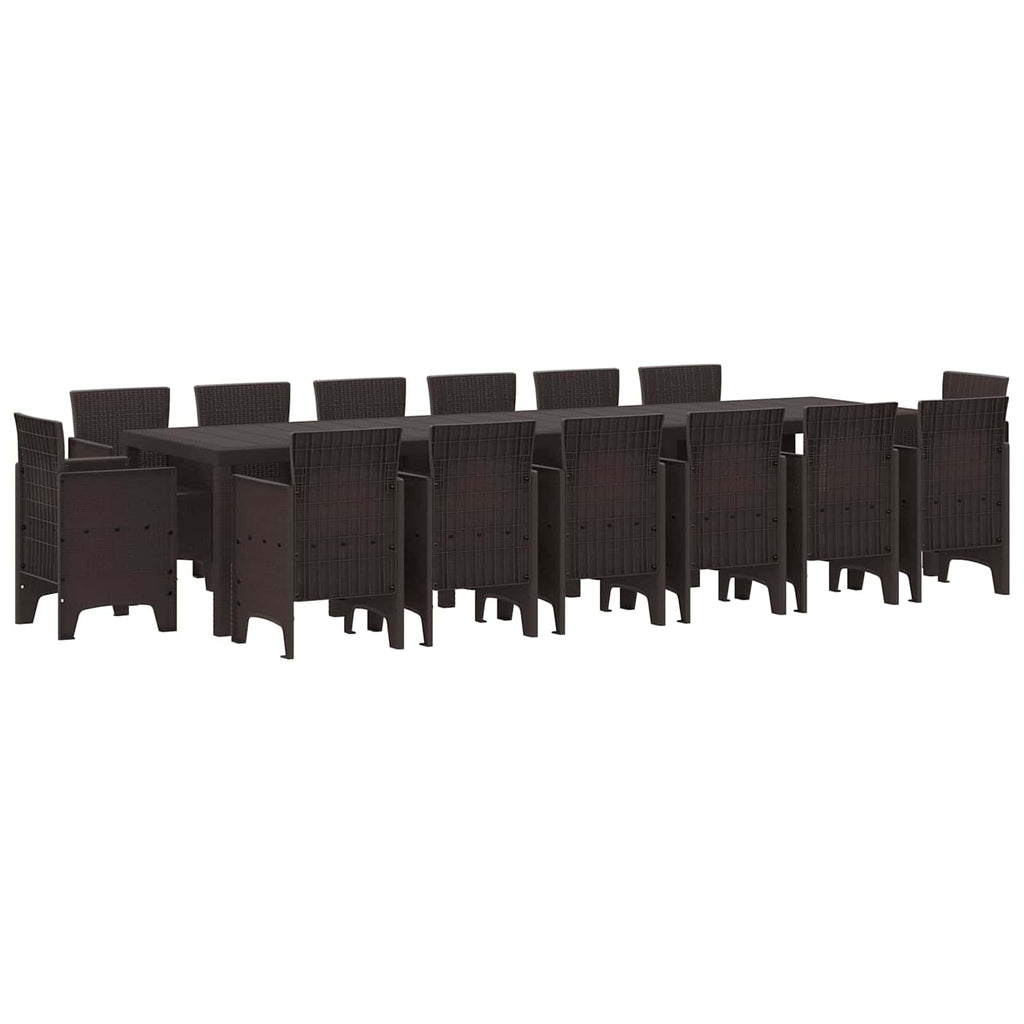 vidaXL Garten Essgruppe 15 pcs Anthrazit Polt Rattan
