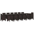 vidaXL Garten Essgruppe 15 pcs Anthrazit Polt Rattan