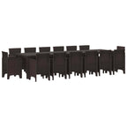 vidaXL Garten Essgruppe 15 pcs Anthrazit Polt Rattan