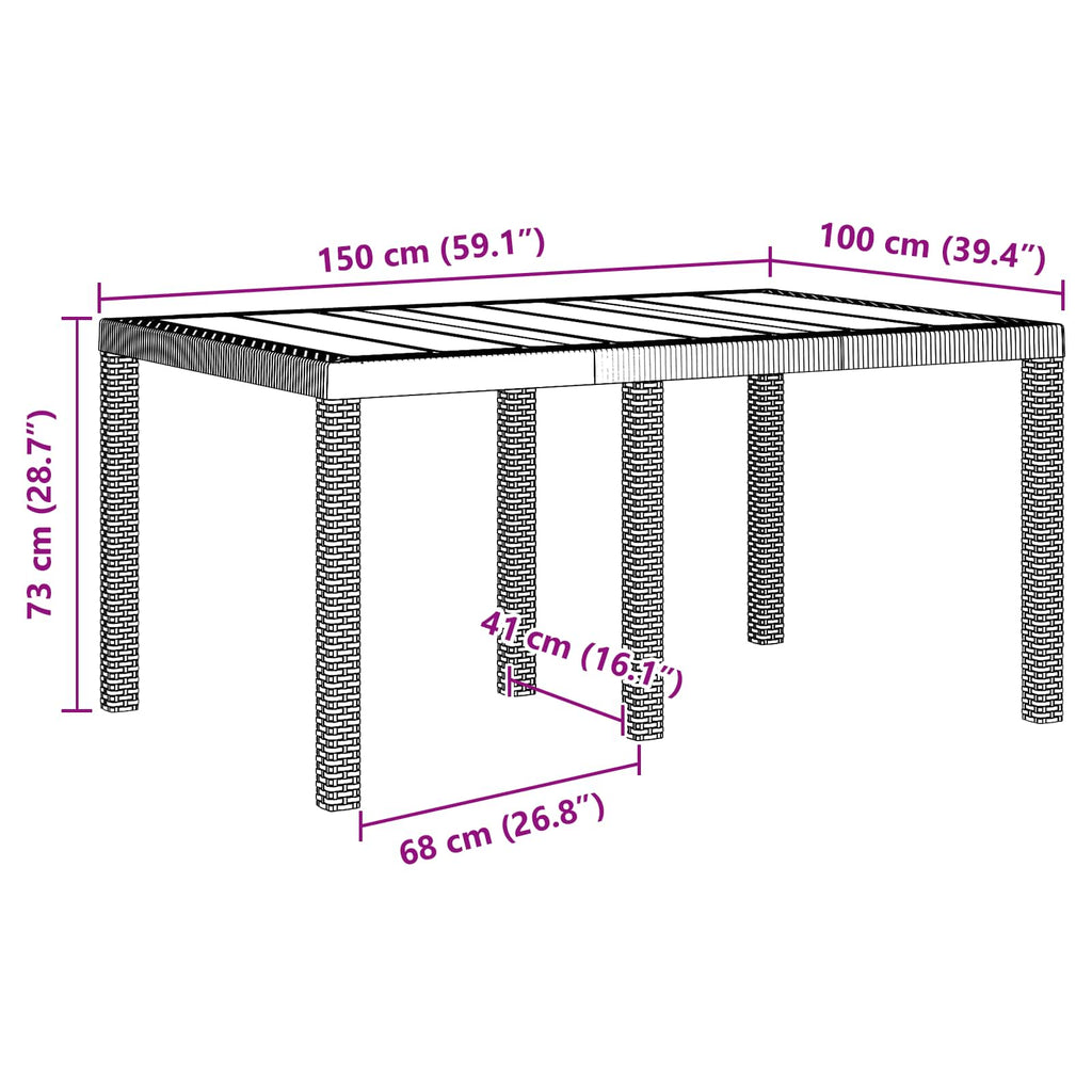 vidaXL Garten Essgruppe 5 pcs Anthrazit Polt Rattan