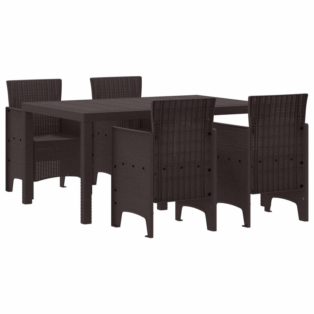 vidaXL Garten Essgruppe 5 pcs Anthrazit Polt Rattan
