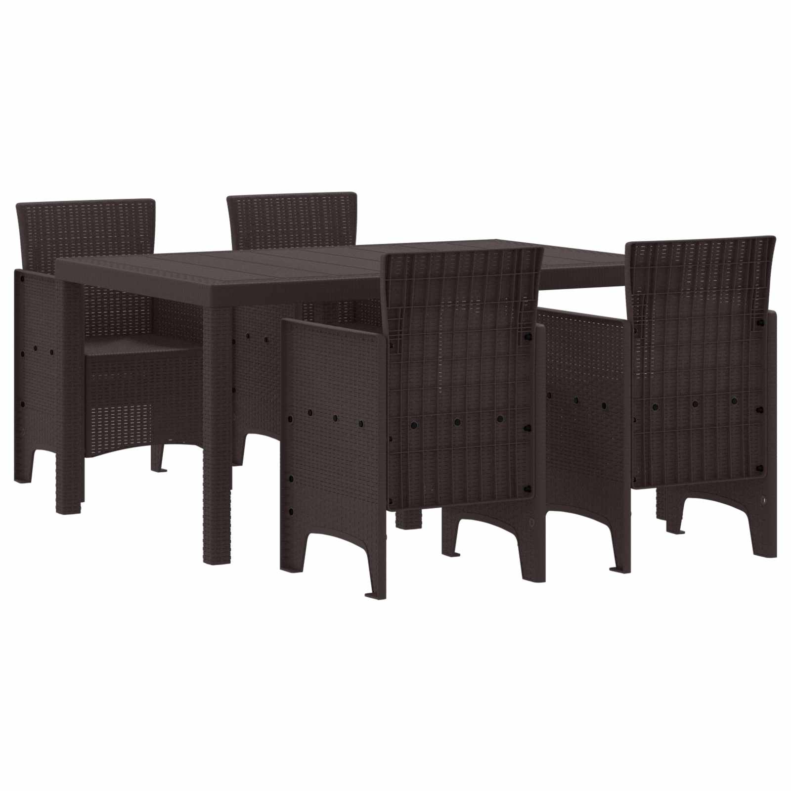 vidaXL Garten Essgruppe 5 pcs Anthrazit Polt Rattan