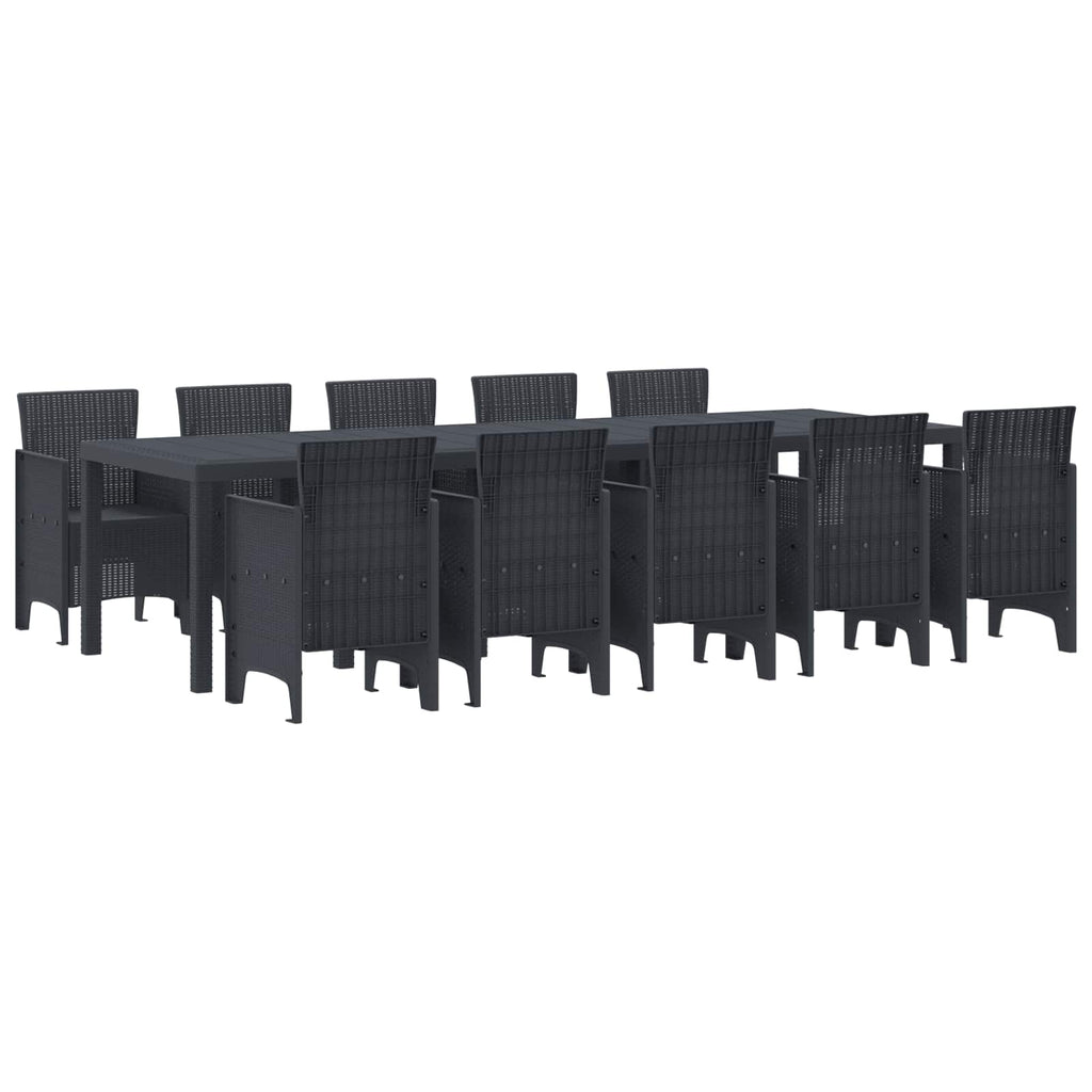 vidaXL Garten Essgruppe 11 pcs Anthrazit Kunststoff