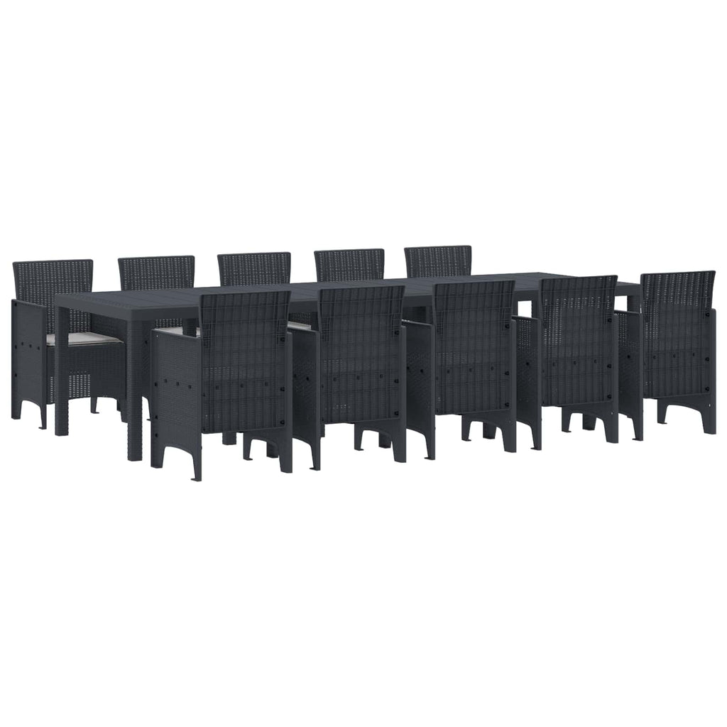 vidaXL Garten Essgruppe 11 pcs Anthrazit und Hellgrau