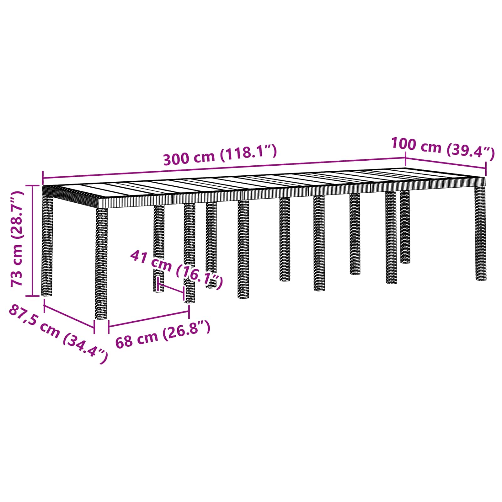 vidaXL Garten Essgruppe 11 pcs Braun und Hellgrau Poly Rattan