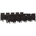 vidaXL Garten Essgruppe mit Kissen 11 pcs Braun und Anthrazit Rattan
