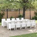 vidaXL Garten Essgruppe 11 pcs Weiß und Taupe Kunststoff-Rattan