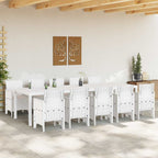 vidaXL Garten Essgruppe 11 pcs Weiß und Taupe Kunststoff-Rattan