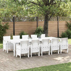vidaXL Garten Essgruppe 11 pcs Weiß und Hellgrau Rattan und Polyester