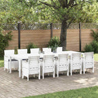 vidaXL Garten Essgruppe 11 pcs Weiß Poly Rattan und Aluminium