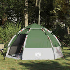 vidaXL Schnellmontagezelt mit Regenhaube für 4 Personen mit Dach Grün