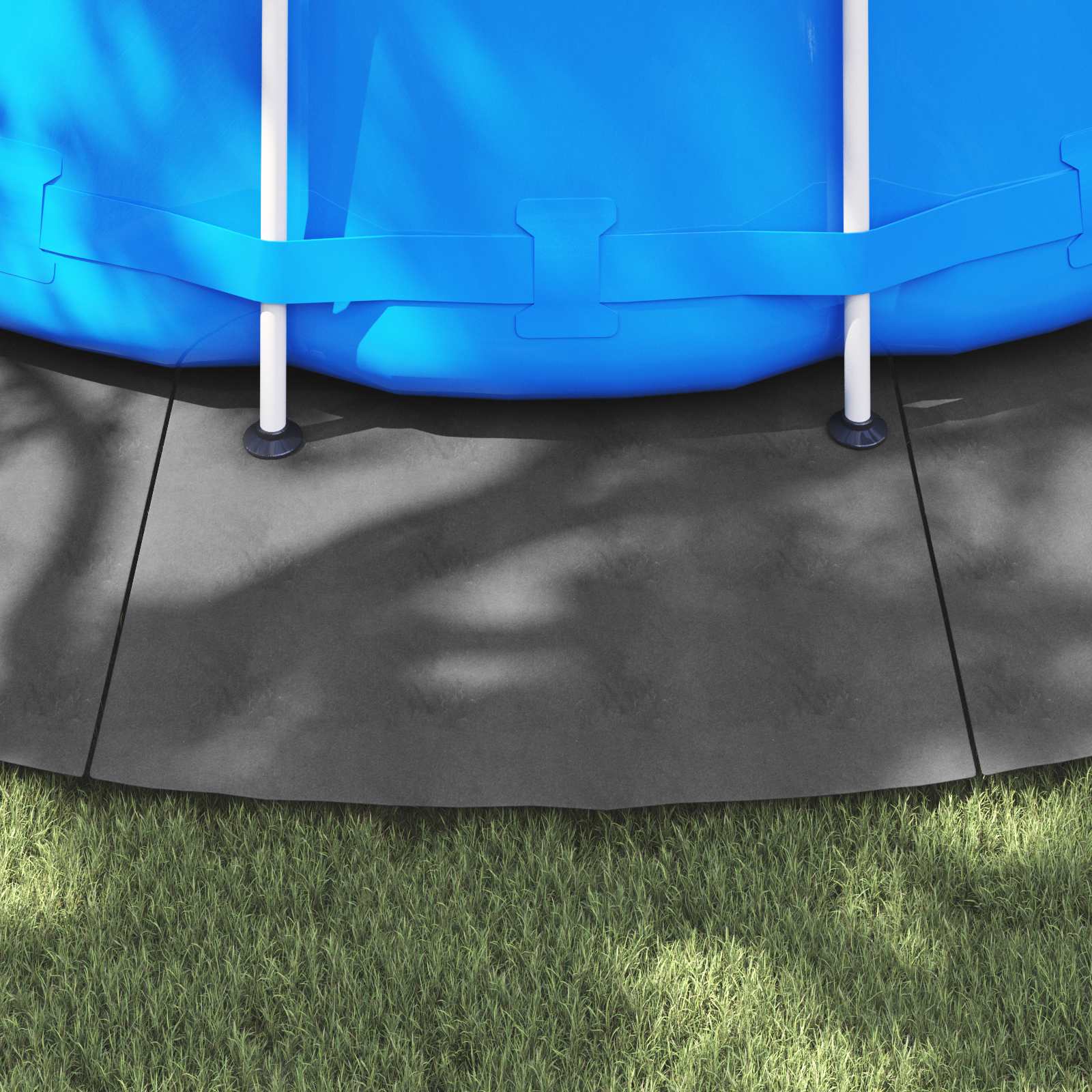 vidaXL Bodenfolie für Pools Hellgrau Ø 610 cm Vliesstoff