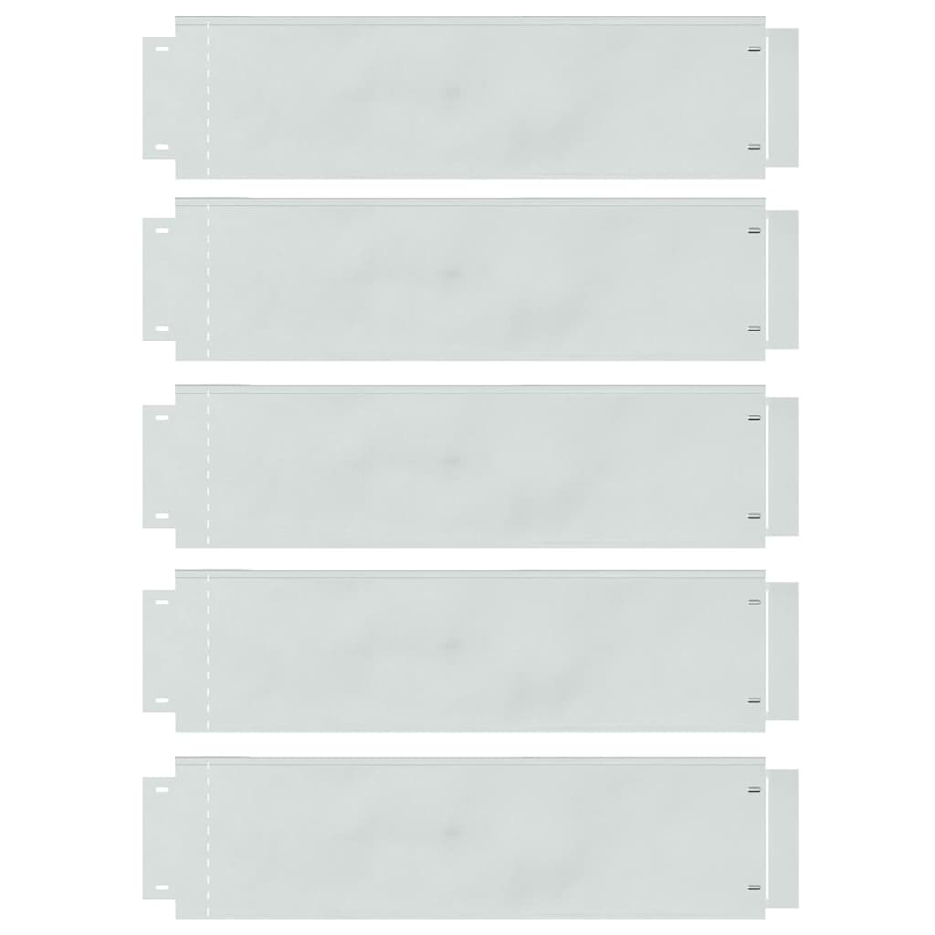 vidaXL Rasenkanten 5 pcs Silber 100 x 25 x 0,07 cm Verzinkter Stahl