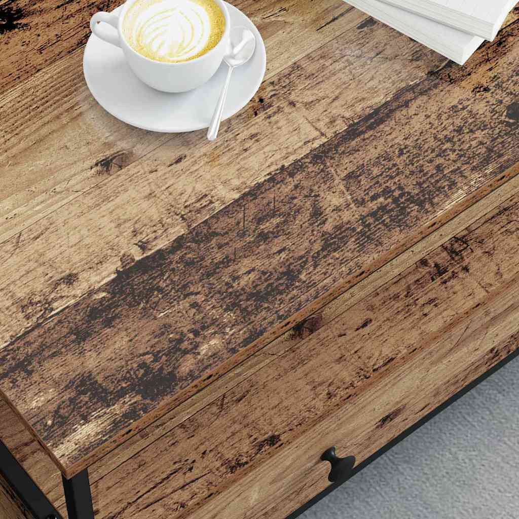 vidaXL Couchtisch with Drawer Altholz 100 x 51 x 45 cm Holzwerkstoff