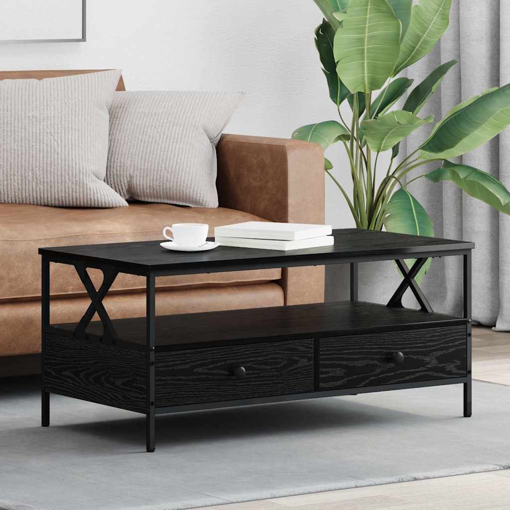 vidaXL Couchtisch Schwarze Eiche 100 x 51 x 45 cm Holzwerkstoff