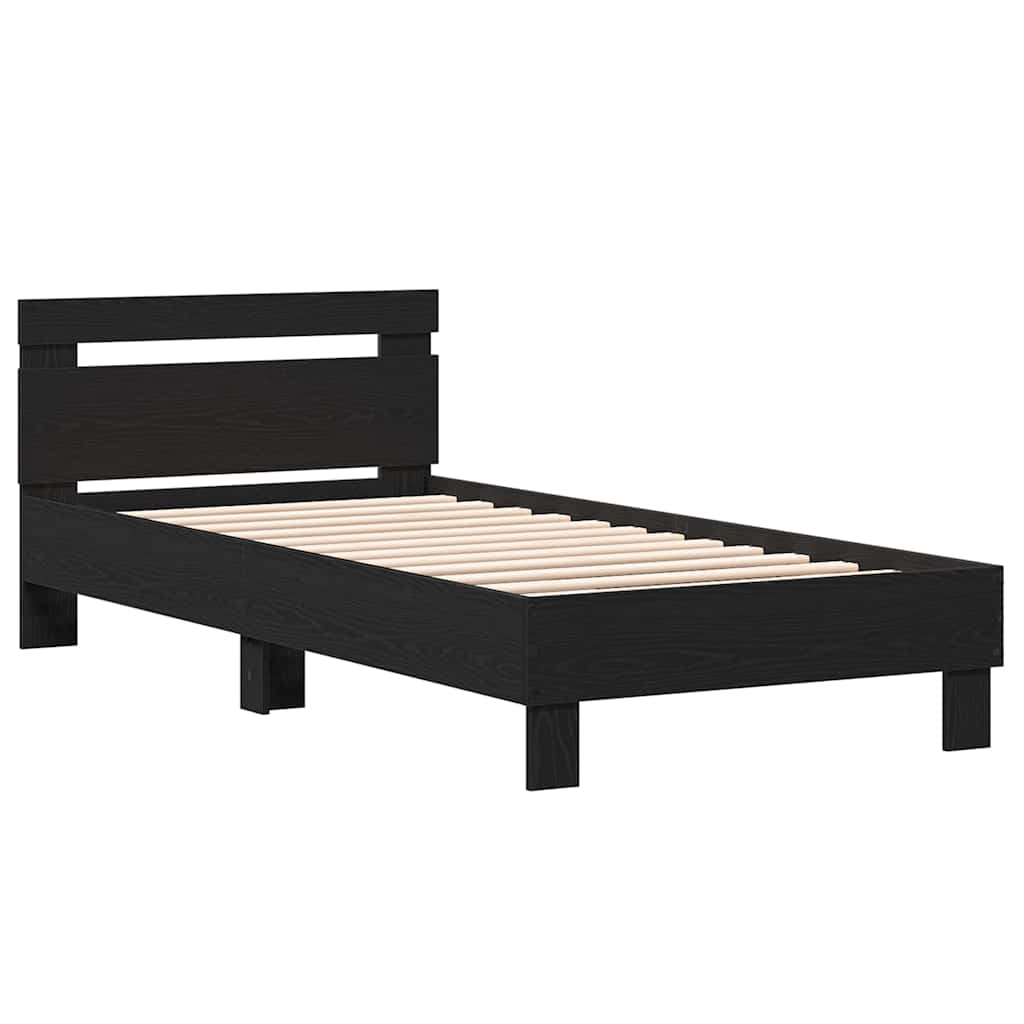vidaXL Bettrahmen Schwarz Eichen-Optik 203 x 95 x 70 cm Holzwerkstoff