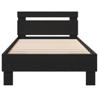 vidaXL Bettrahmen Schwarz Eichen-Optik 203 x 95 x 70 cm Holzwerkstoff