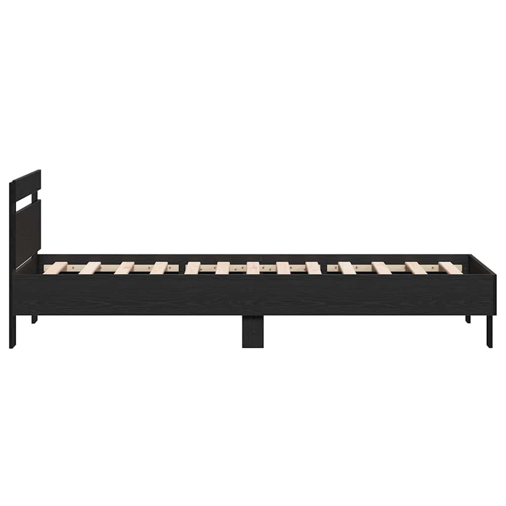 vidaXL Bettrahmen Schwarz Eichen-Optik 203 x 95 x 70 cm Holzwerkstoff