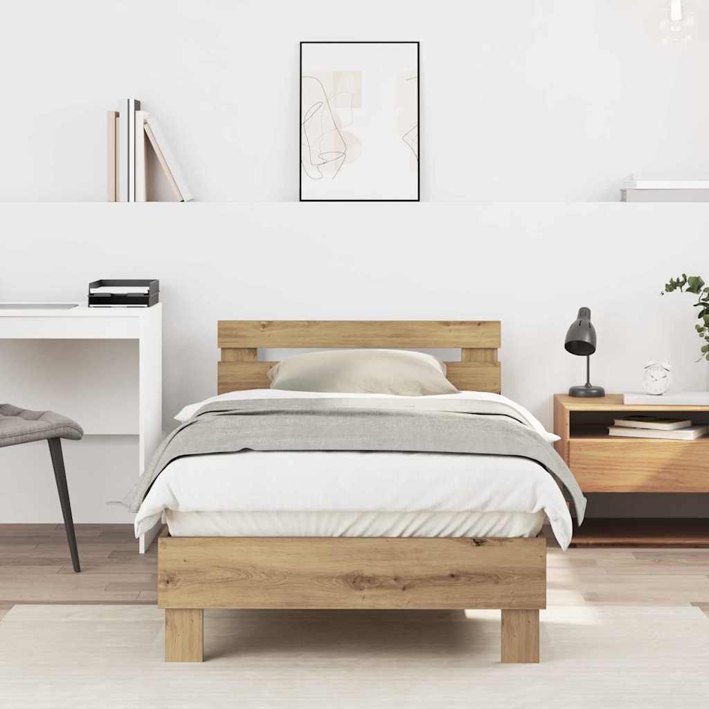 vidaXL Bettrahmen Artisan-Eiche 193 x 95 x 88 cm Holzwerkstoff