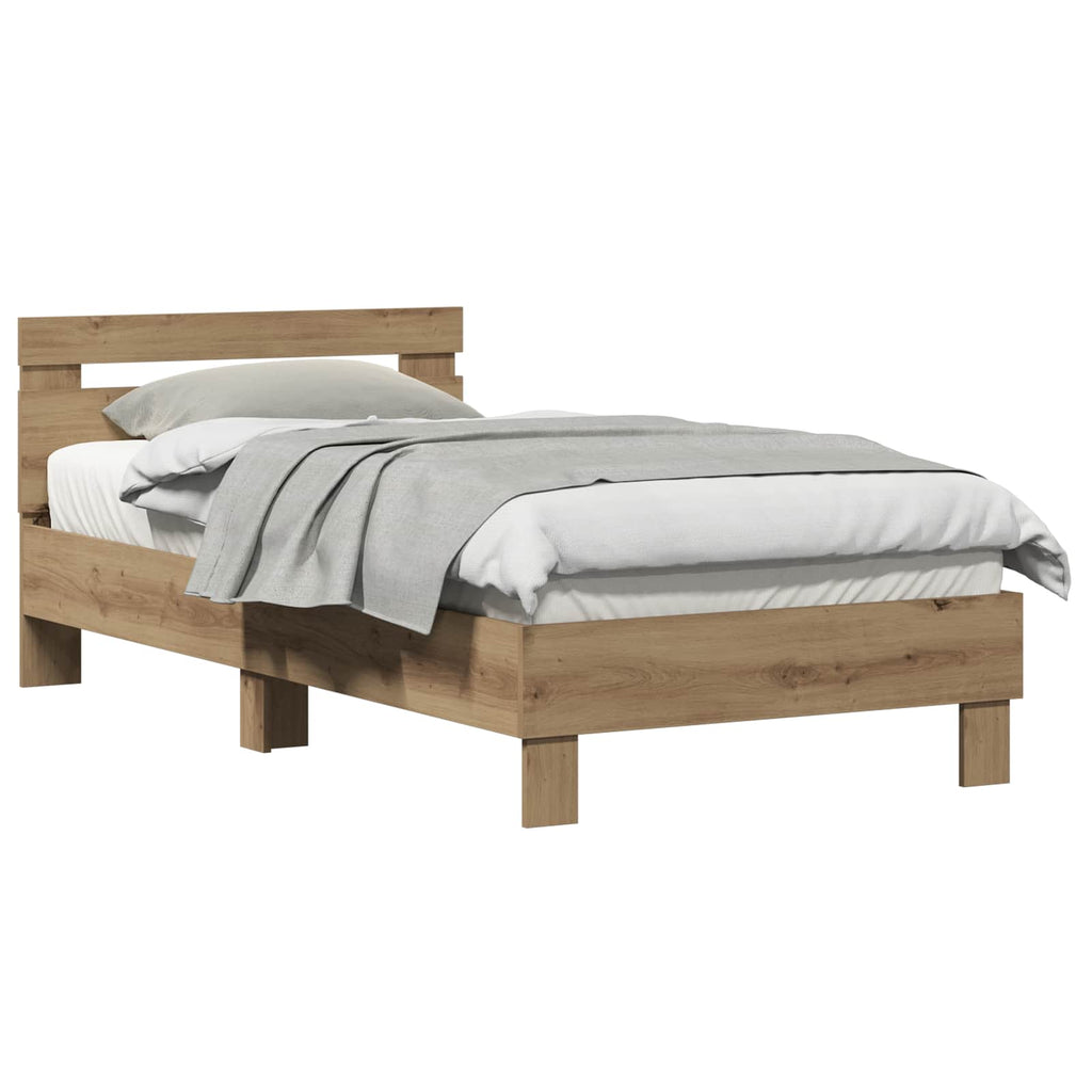 vidaXL Bettrahmen Artisan-Eiche 193 x 95 x 88 cm Holzwerkstoff