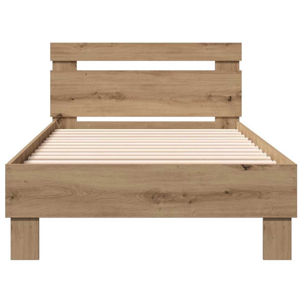 vidaXL Bettrahmen Artisan-Eiche 193 x 95 x 88 cm Holzwerkstoff