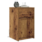 vidaXL LED Nachttisch Altholz 38 x 34 x 61 cm Holzwerkstoff