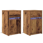 vidaXL LED Nachttisch 2 pcs Altholz 38 x 34 x 61 cm Holzwerkstoff