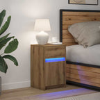 vidaXL LED Nachttisch Artisan-Eiche 38 x 34 x 61 cm Holzwerkstoff