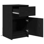 vidaXL LED Nachttisch 2 pcs Schwarz Eichen-Optik 38 x 34 x 61 cm