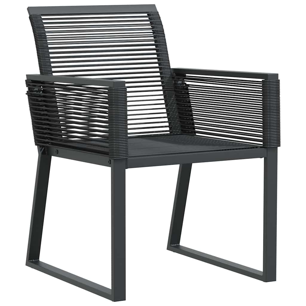 vidaXL Garten Essgruppe 9 pcs Schwarz Poly-Rattan
