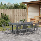 vidaXL Garten Essgruppe 11 pcs Anthrazit Pulverbeschichteter Stahl